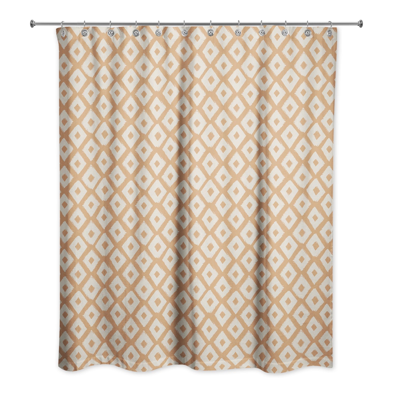 Terracotta Brush Diamonds 71" x 74" Shower Curtain